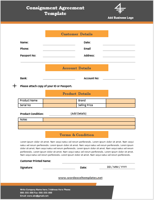 Consignment Agreement Template 01,,,