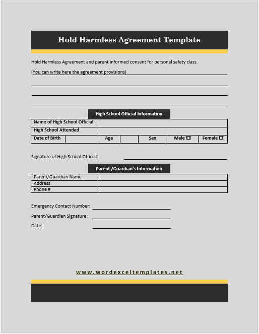 Hold Harmless Agreement Template 02....