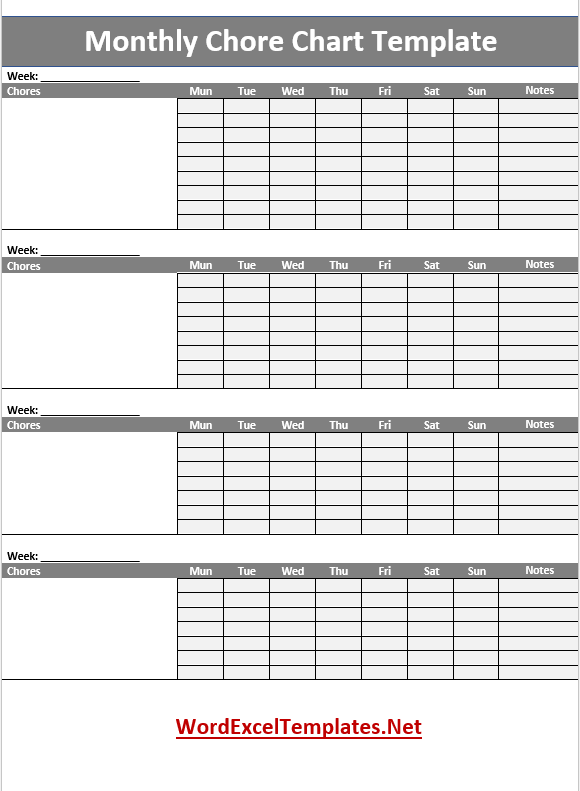 Our Chore Chart Template 04