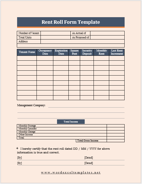 Free Rent Roll Form Template 02,,,.