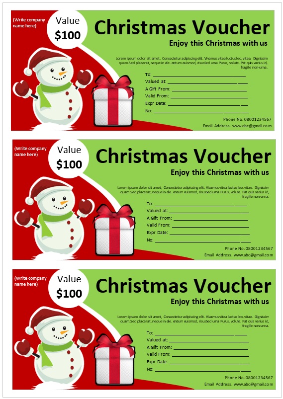 Christmas Gift certificate Template