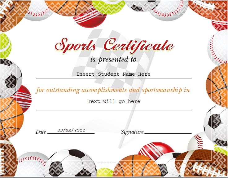 Sports Certificate Template