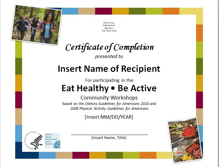 Certificate of Completion Template