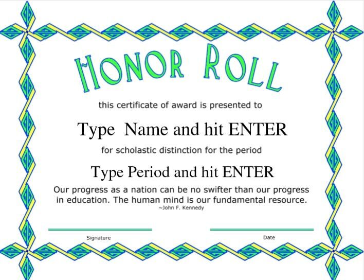 Certificate of Honor Template